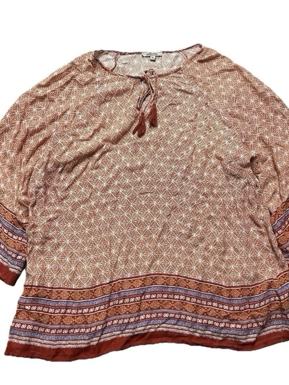 Women’s Plus Size Soirée Geometric Print Blouse Size 1X